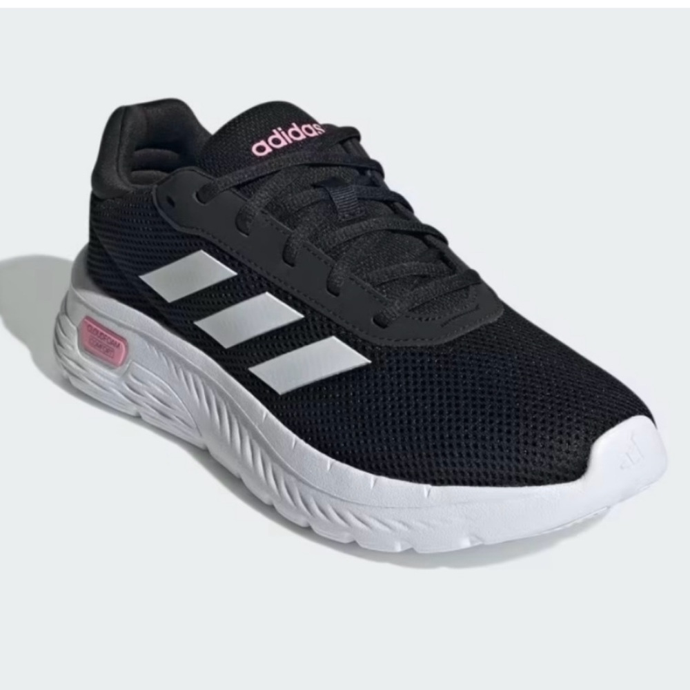 NIB ADIDAS women 8 Cloudfoam Comfy Running Training Shoes Black & White Sneakers